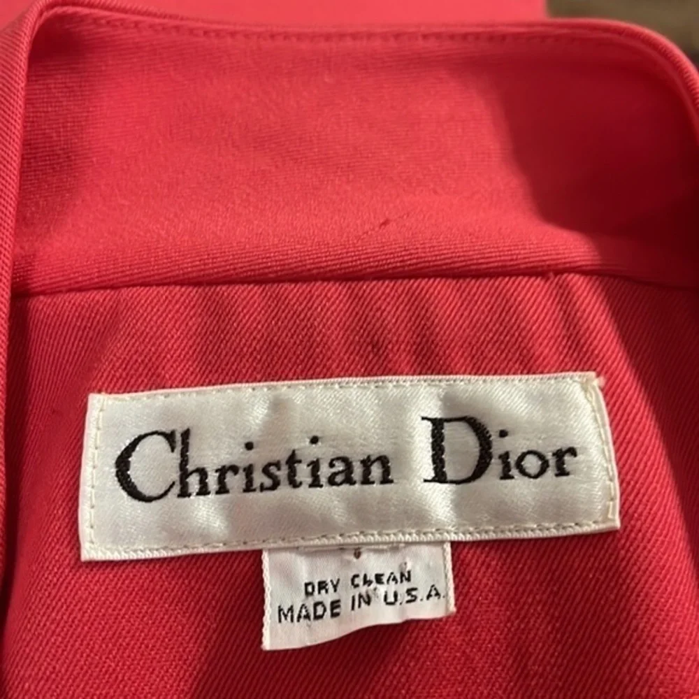 Christian Dior Vintage Double Breasted Pink Blazer With Shoulder Pads Sz 12